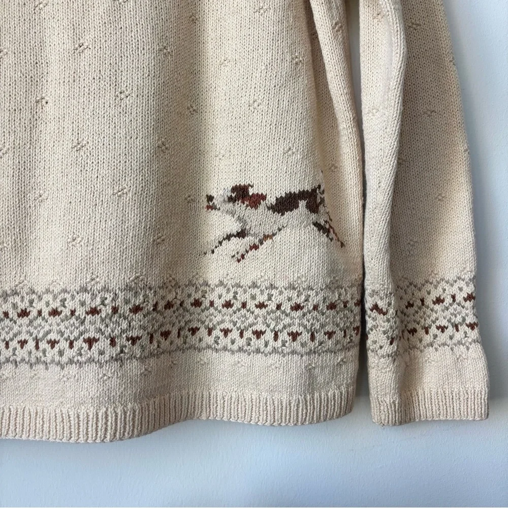 Vintage Ralph Lauren Equestrian Fox Hunt Sweater Size L Handknit Tapestry Horse - Picture 11 of 13